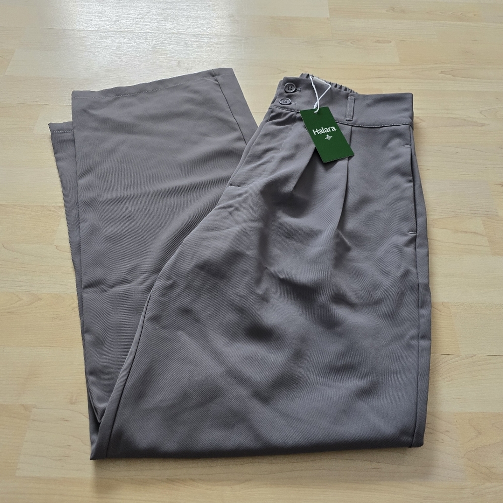 HALARA Taupe Wide-Leg Trousers
